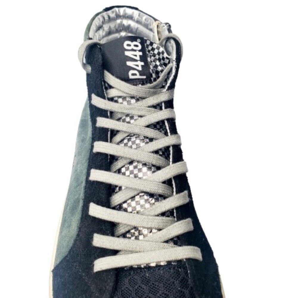 P448 Skate Suede & Leather High Top Green & Black Sneaker. Size 10.5/44 - Picture 10 of 11
